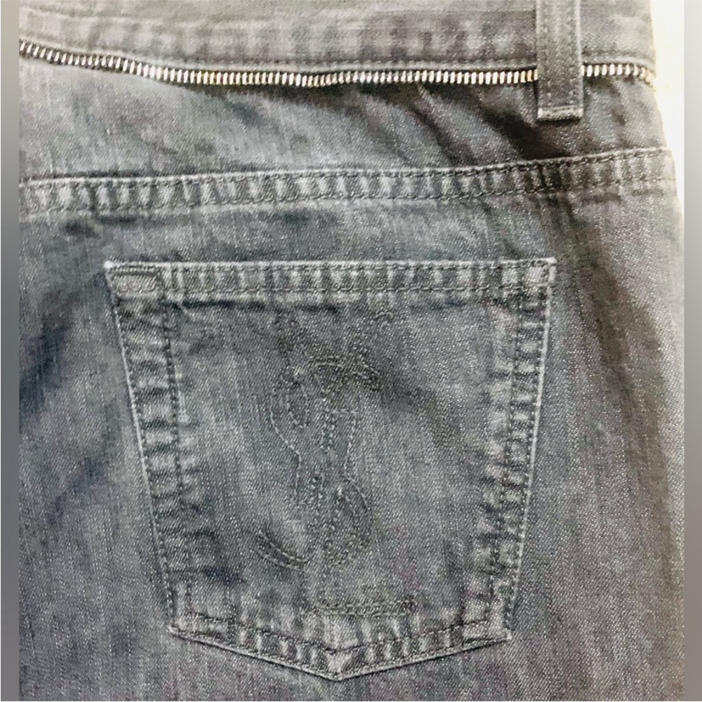Saint Laurent / Rive Gauche Faded Black Denim Jeans with YSL logo - Picture 11 of 11
